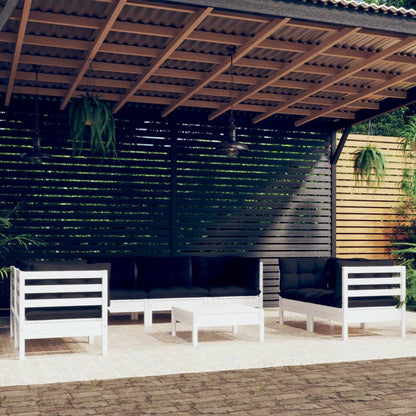 vidaXL Solid Pinewood Patio Lounge Set 8 Piece with Cushions Multi Colors-1