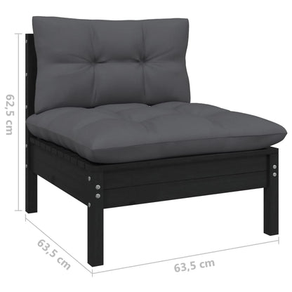 vidaXL Solid Pinewood Patio Lounge Set 11 Piece with Cushions Multi Colors-3