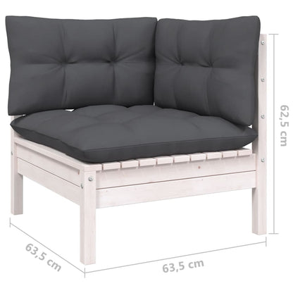 vidaXL Solid Pinewood Patio Lounge Set 12 Piece with Cushions Multi Colors-3