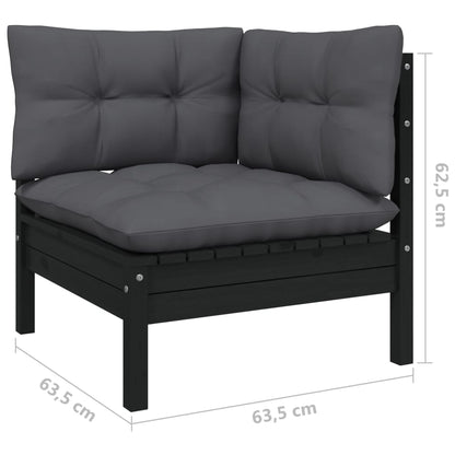 vidaXL Solid Pinewood Patio Lounge Set 13 Piece with Cushions Multi Colors-0