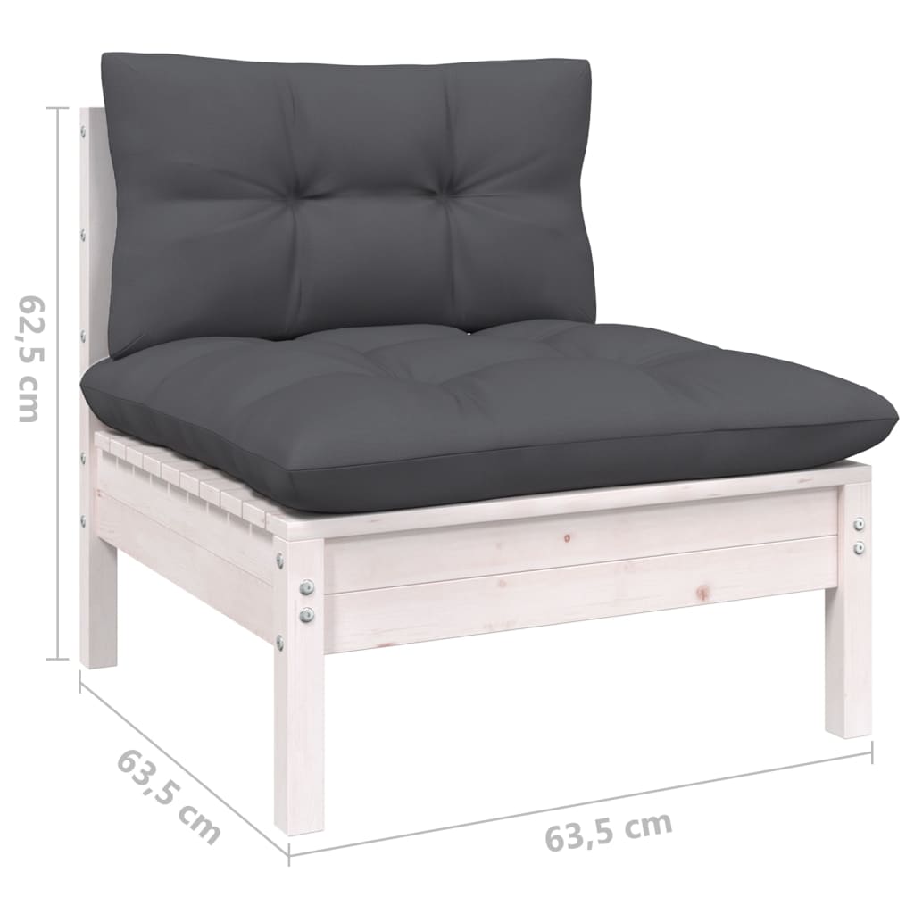 vidaXL Solid Pinewood Patio Lounge Set 12 Piece with Cushions Multi Colors-2