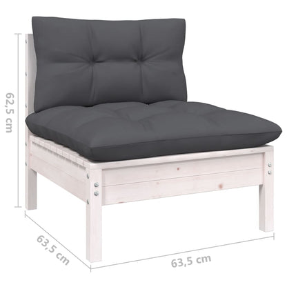 vidaXL Solid Pinewood Patio Lounge Set 12 Piece with Cushions Multi Colors-2