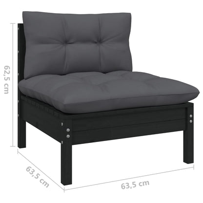 vidaXL Solid Pinewood Patio Lounge Set 12 Piece with Cushions Multi Colors-0