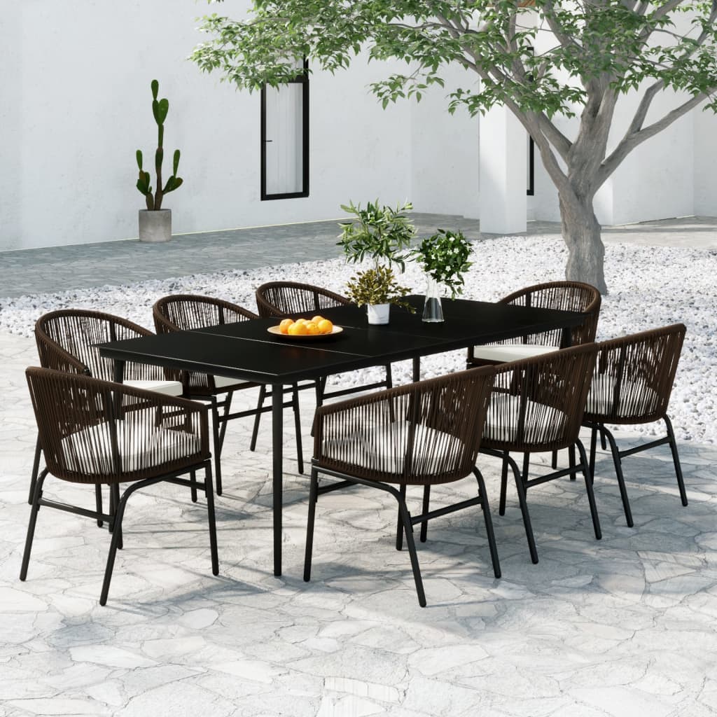 vidaXL Patio Dining Set Outdoor Garden Seat 3/5/7/9 Piece Multi Colors/Sizes-19