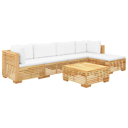 vidaXL 6 Piece Patio Lounge Set with Cushions Solid Wood Teak-1