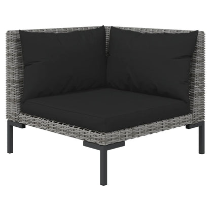 vidaXL 12 Piece Patio Lounge Set with Cushions Poly Rattan Dark Gray-3