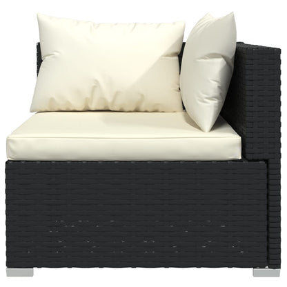 vidaXL 9 Piece Patio Lounge Set with Cushions Poly Rattan Black-4