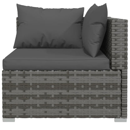 vidaXL 8 Piece Patio Lounge Set with Cushions Poly Rattan Gray-3