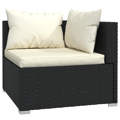 vidaXL 12 Piece Patio Lounge Set with Cushions Poly Rattan Black-1