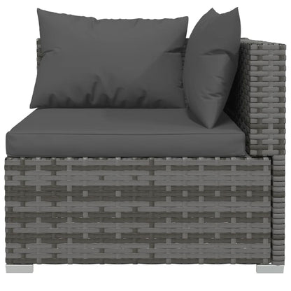 vidaXL 12 Piece Patio Lounge Set with Cushions Poly Rattan Gray-2