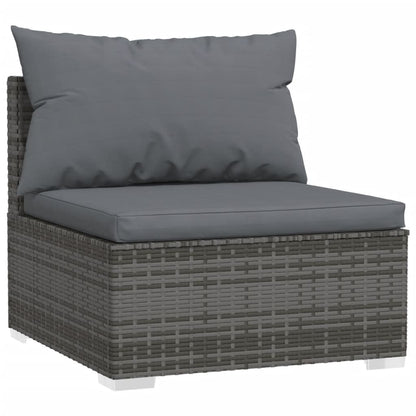 vidaXL 12 Piece Patio Lounge Set with Cushions Poly Rattan Gray-3