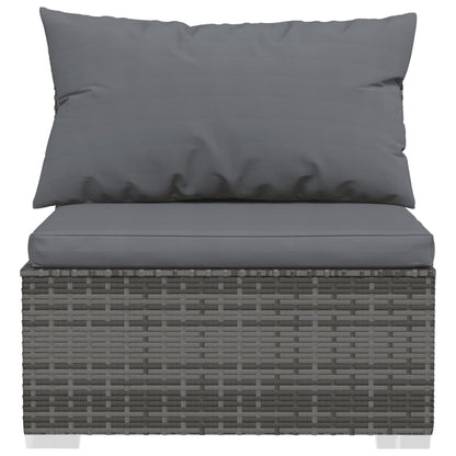 vidaXL 12 Piece Patio Lounge Set with Cushions Poly Rattan Gray-4