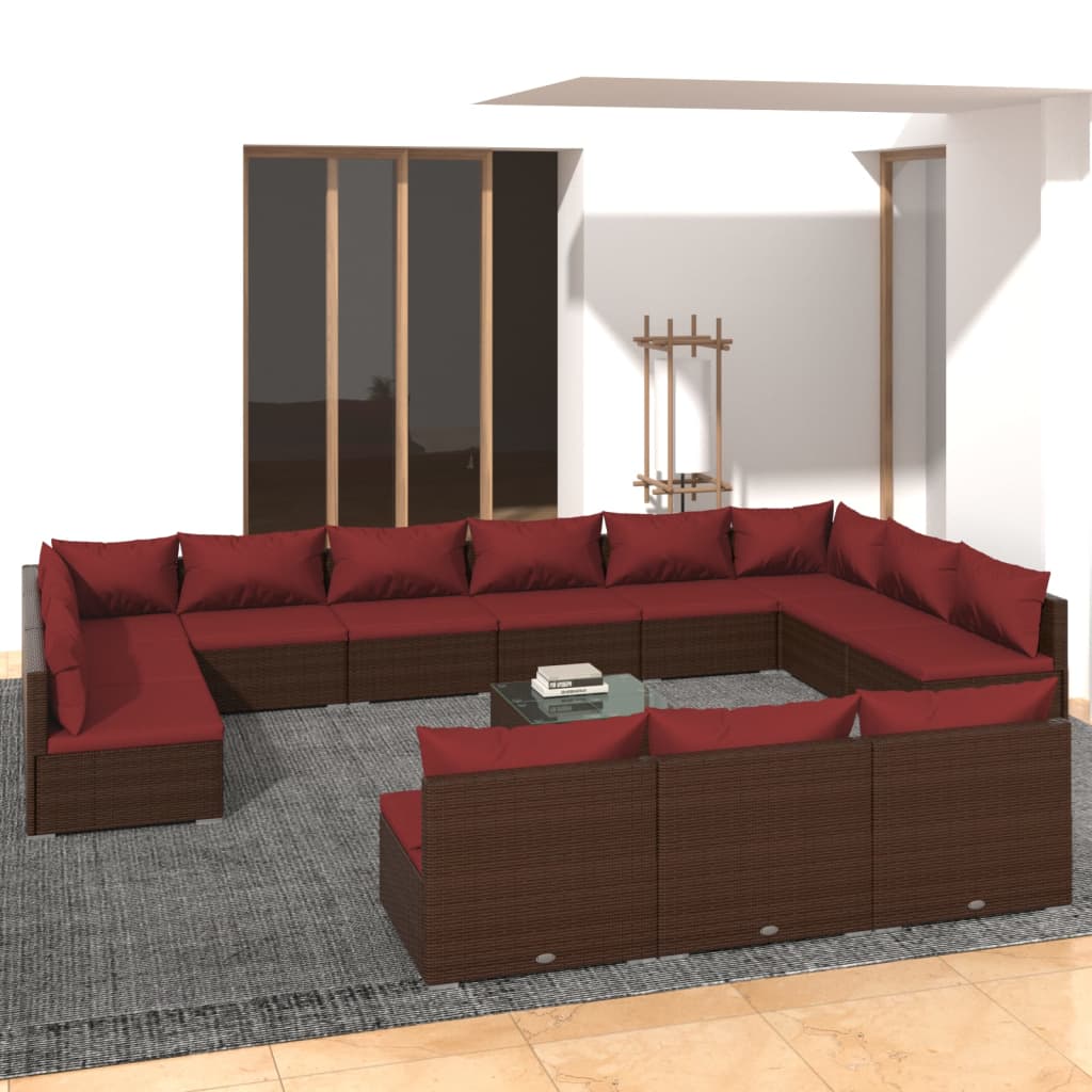 Modern 14-piece anthracite steel garden lounge set with cushions – weather-resistant patio furniture