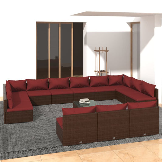Modern 14-piece anthracite steel garden lounge set with cushions – weather-resistant patio furniture
