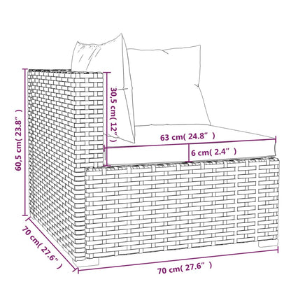 vidaXL 9 Piece Patio Lounge Set with Cushions Poly Rattan Brown-4