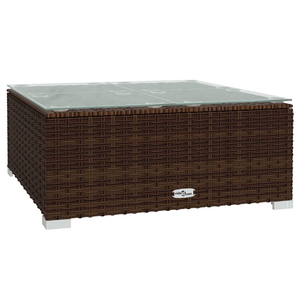 vidaXL 11 Piece Patio Lounge Set with Cushions Poly Rattan Brown-3