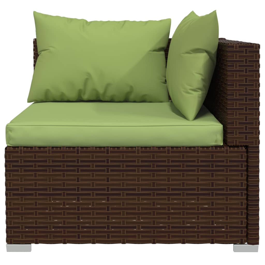 A view of the black lounge set showing its cushions and elegant design.