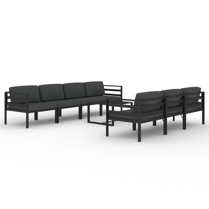 vidaXL 8 Piece Patio Lounge Set with Cushions Aluminum Anthracite-1