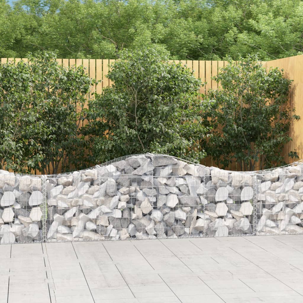 vidaXL Gabion Basket Arched Gabion Basket Planter for Flower Galvanized Iron-1
