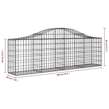 vidaXL Gabion Basket Arched Gabion Basket Planter for Flower Galvanized Iron-3