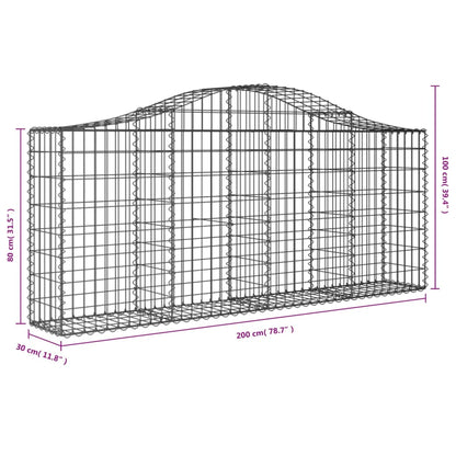 vidaXL Gabion Basket Arched Gabion Basket Planter for Flower Galvanized Iron-3