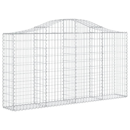 vidaXL Gabion Basket Arched Gabion Basket Planter for Flower Galvanized Iron-0