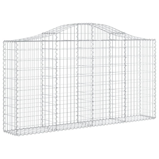 vidaXL Gabion Basket Arched Gabion Basket Planter for Flower Galvanized Iron-0