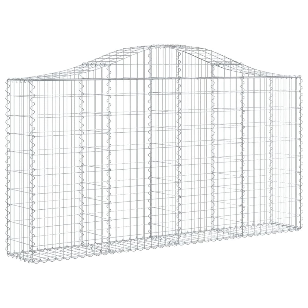 vidaXL Gabion Basket Arched Gabion Basket Planter for Flower Galvanized Iron-0