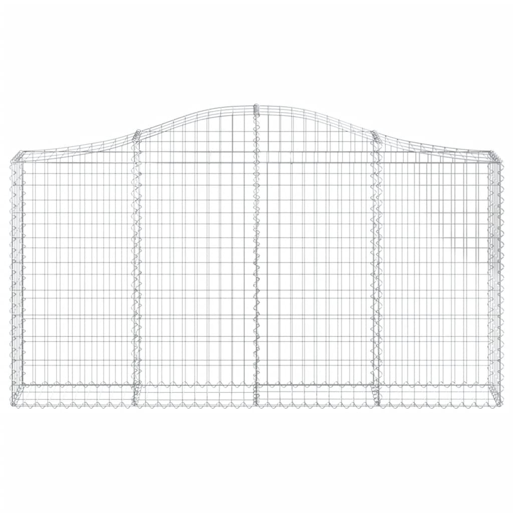 vidaXL Gabion Basket Arched Gabion Basket Planter for Flower Galvanized Iron-4