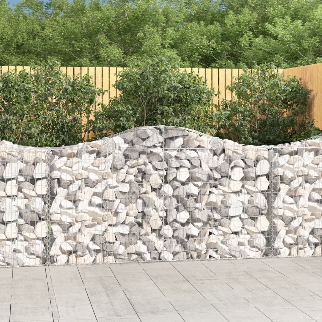 vidaXL Gabion Basket Arched Gabion Basket Planter for Flower Galvanized Iron-2