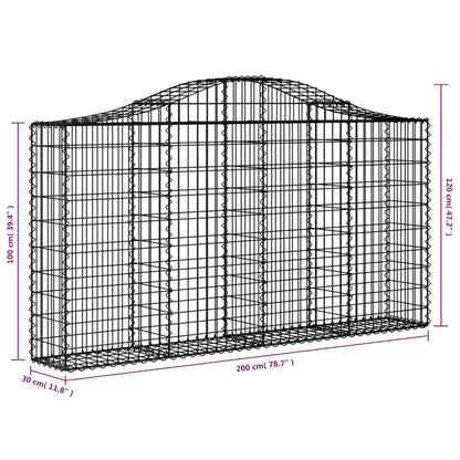 vidaXL Gabion Basket Arched Gabion Basket Planter for Flower Galvanized Iron-2