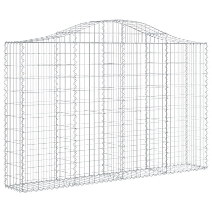 vidaXL Gabion Basket Arched Gabion Basket Planter for Flower Galvanized Iron-0