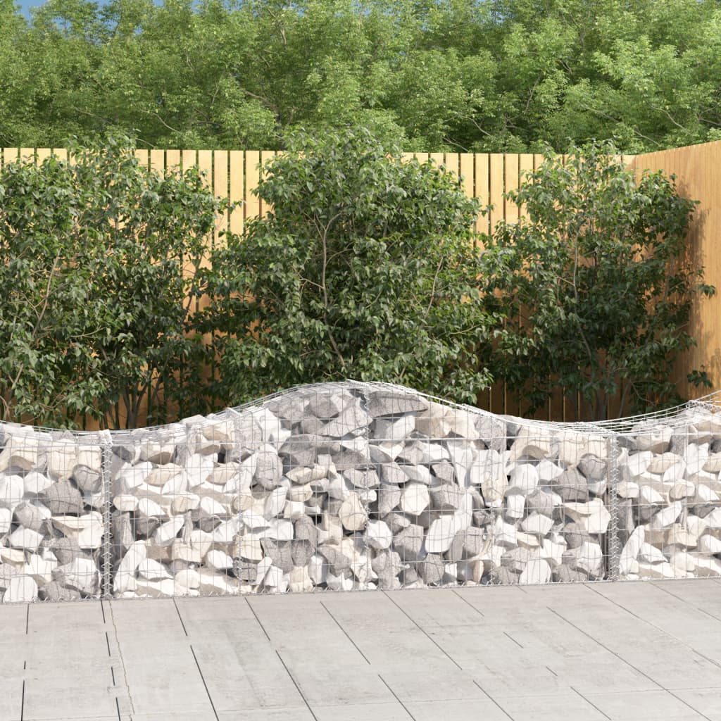 vidaXL Gabion Basket Arched Gabion Basket Planter for Flower Galvanized Iron-2