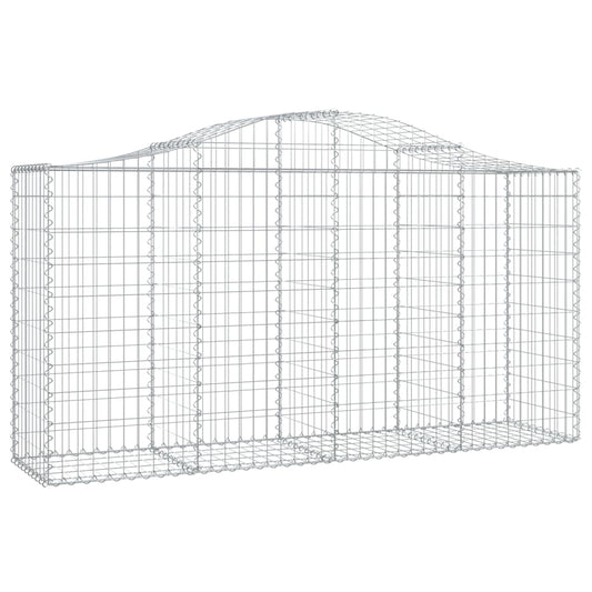 vidaXL Gabion Basket Arched Gabion Basket Planter for Flower Galvanized Iron-0