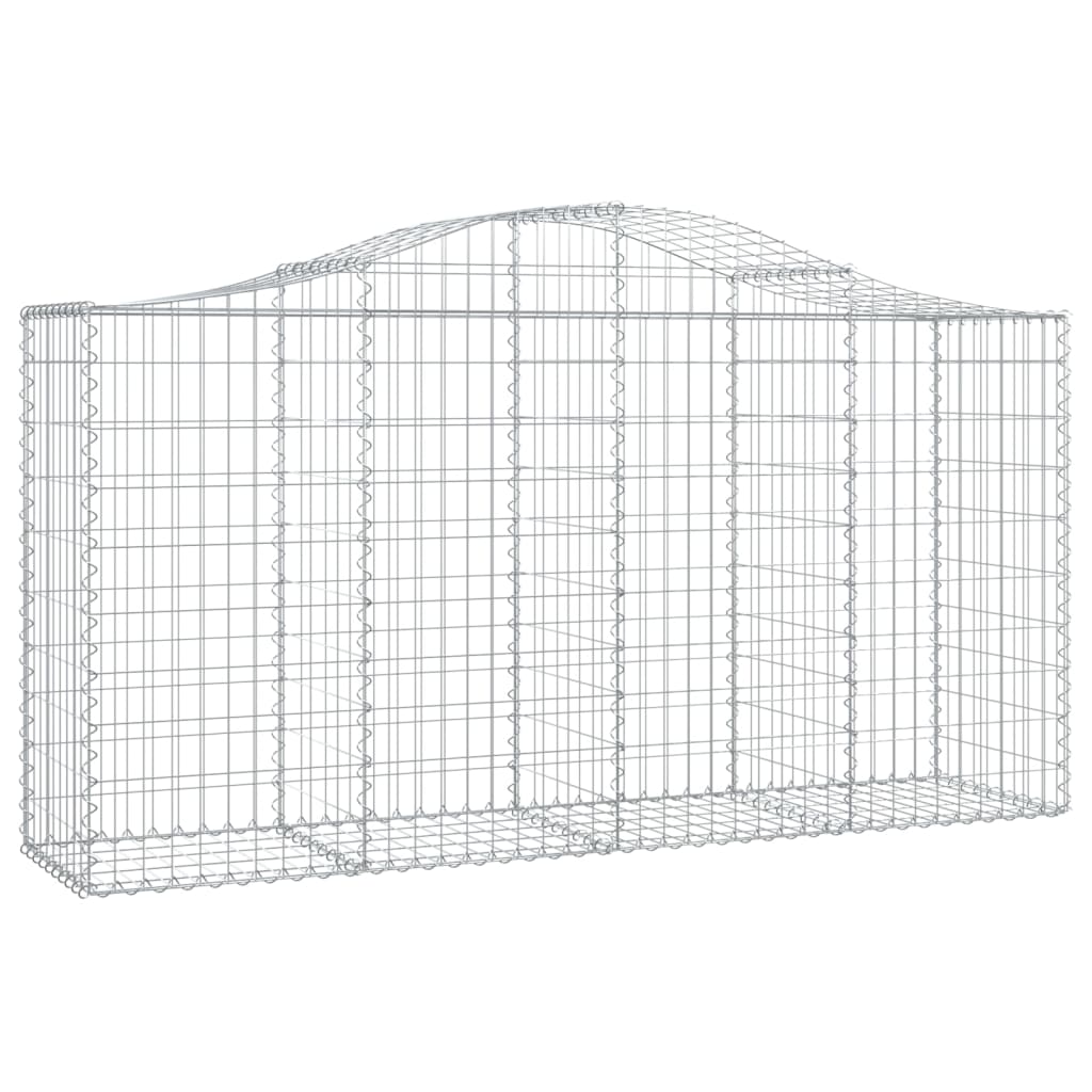 vidaXL Gabion Basket Arched Gabion Basket Planter for Flower Galvanized Iron-0