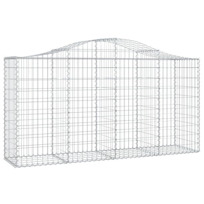 vidaXL Gabion Basket Arched Gabion Basket Planter for Flower Galvanized Iron-0