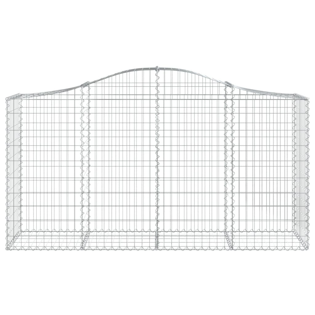 vidaXL Gabion Basket Arched Gabion Basket Planter for Flower Galvanized Iron-4