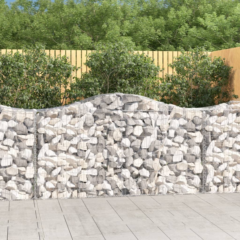 vidaXL Gabion Basket Arched Gabion Basket Planter for Flower Galvanized Iron-2