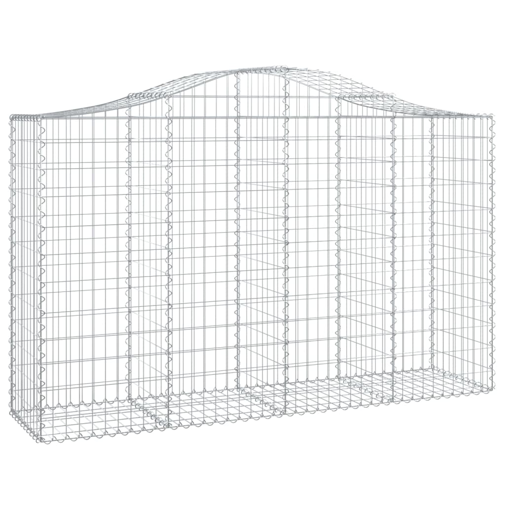 vidaXL Gabion Basket Arched Gabion Basket Planter for Flower Galvanized Iron-0