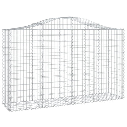 vidaXL Gabion Basket Arched Gabion Basket Planter for Flower Galvanized Iron-0