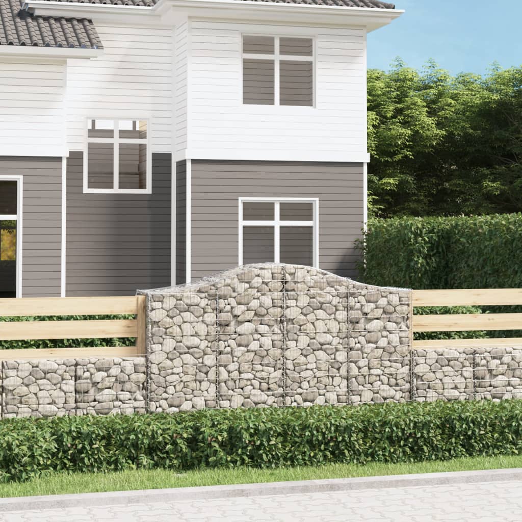 vidaXL Gabion Basket Arched Gabion Basket Planter for Flower Galvanized Iron-2