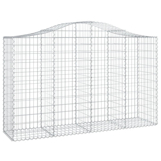 vidaXL Gabion Basket Arched Gabion Basket Planter for Flower Galvanized Iron-0
