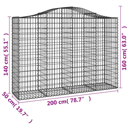 vidaXL Gabion Basket Arched Gabion Basket Planter for Flower Galvanized Iron-4