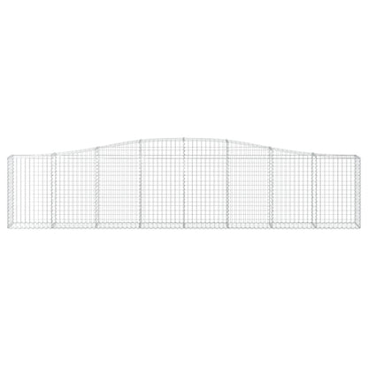 vidaXL Gabion Basket Arched Gabion Basket Planter for Flower Galvanized Iron-4