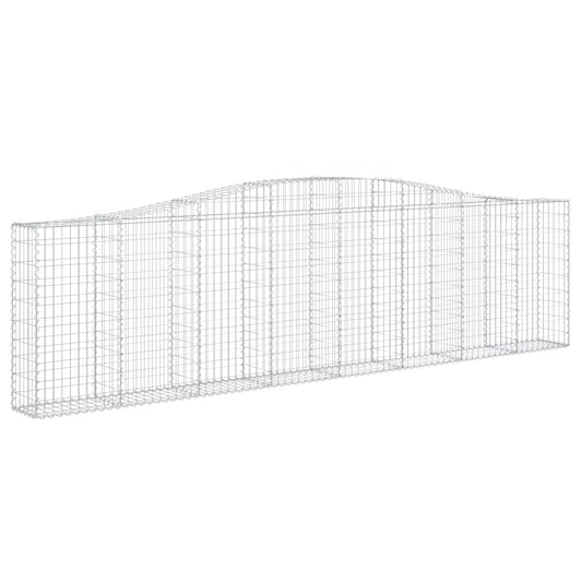 vidaXL Gabion Basket Arched Gabion Basket Planter for Flower Galvanized Iron-0