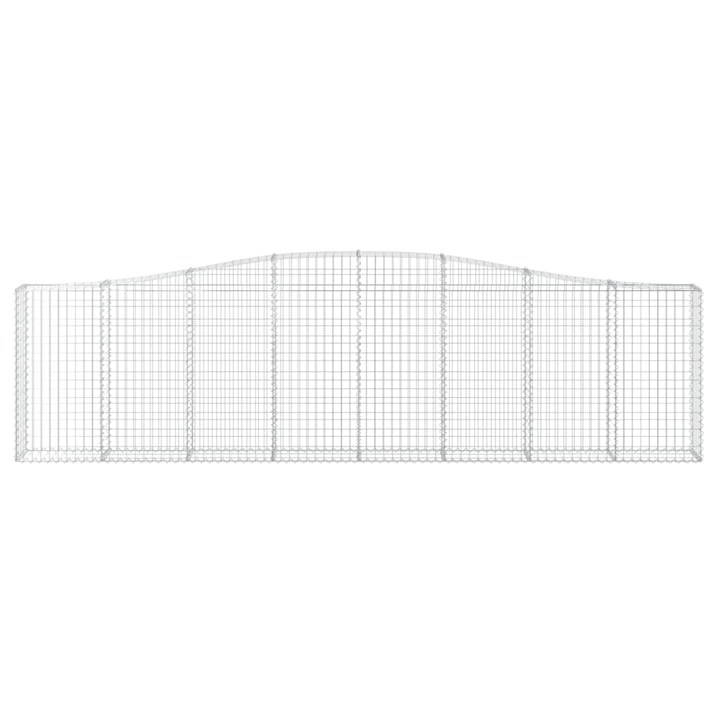 vidaXL Gabion Basket Arched Gabion Basket Planter for Flower Galvanized Iron-4