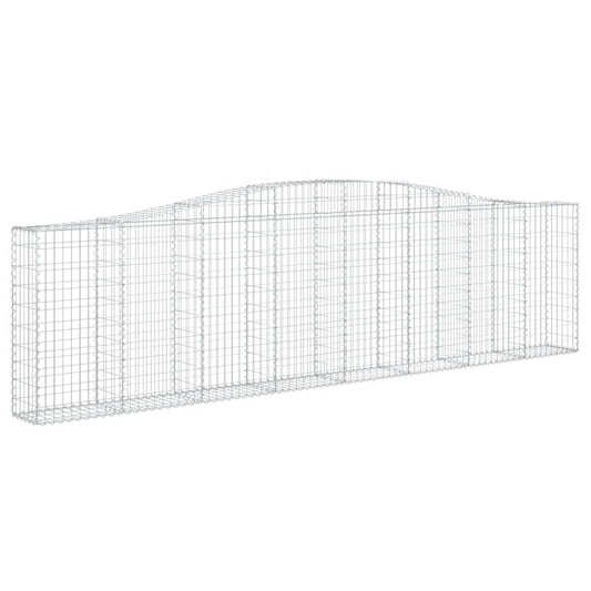 vidaXL Gabion Basket Arched Gabion Basket Planter for Flower Galvanized Iron-0