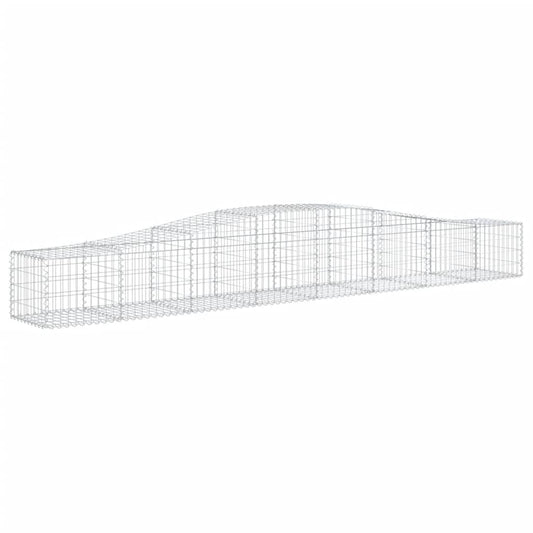 vidaXL Gabion Basket Arched Gabion Basket Planter for Flower Galvanized Iron-0