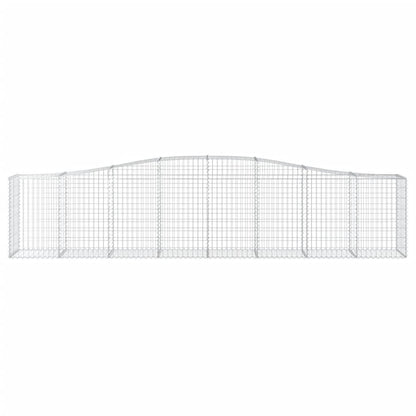 vidaXL Gabion Basket Arched Gabion Basket Planter for Flower Galvanized Iron-4