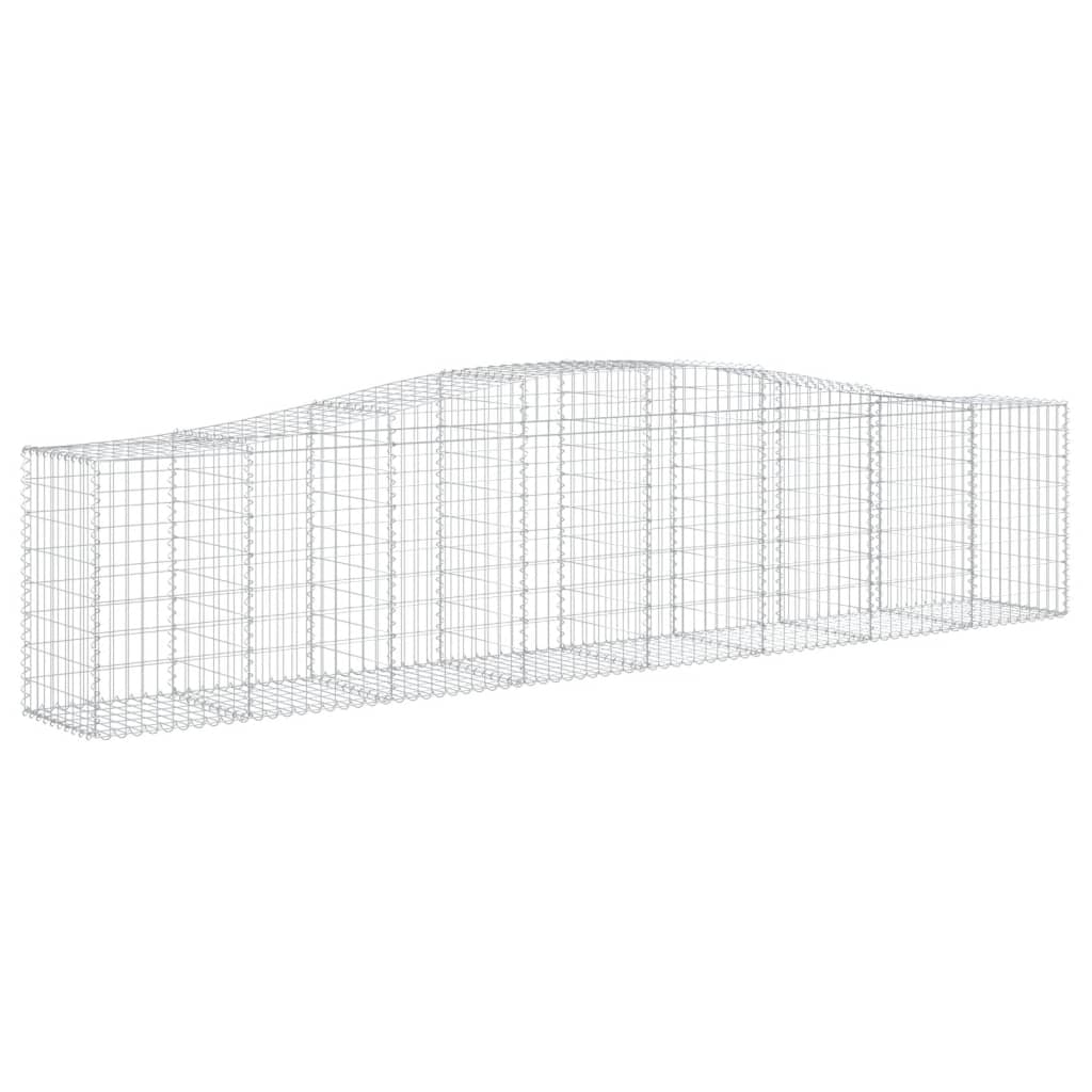 vidaXL Gabion Basket Arched Gabion Basket Planter for Flower Galvanized Iron-0